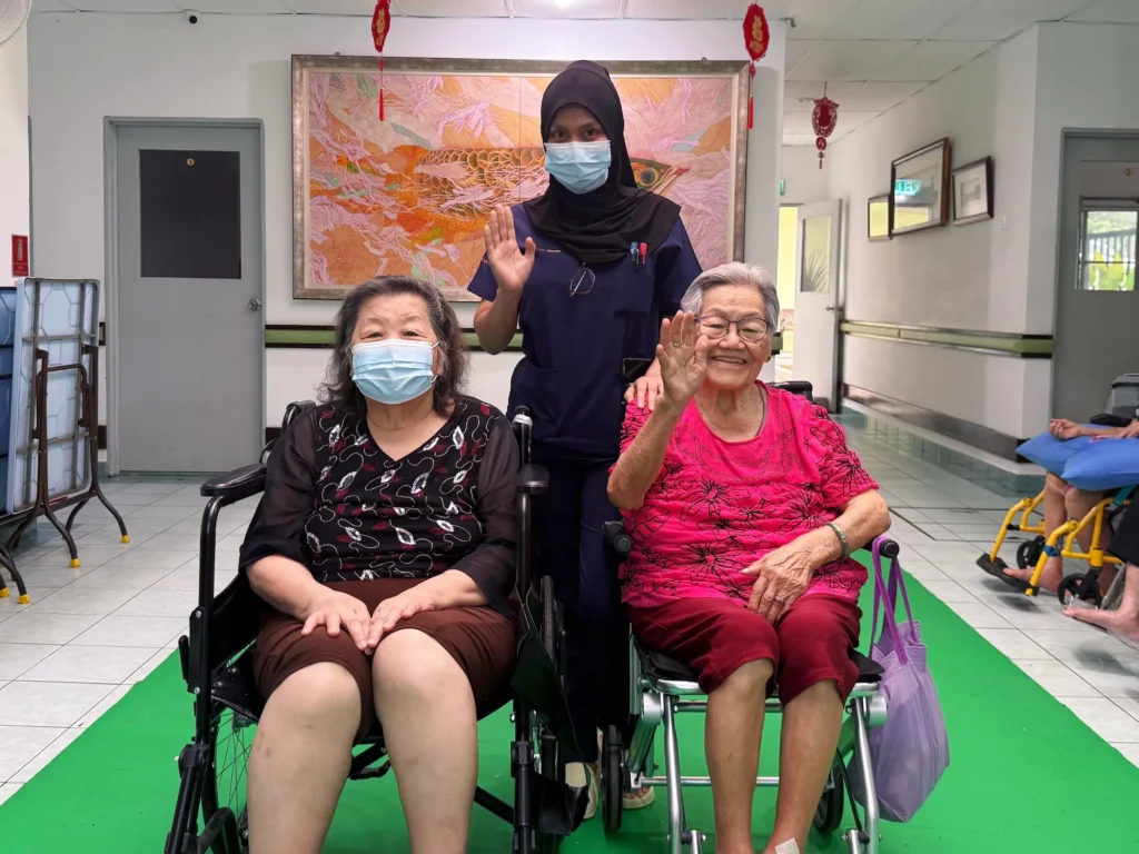 Ms Nurul Najjah with residents at JR Pro Care Centre